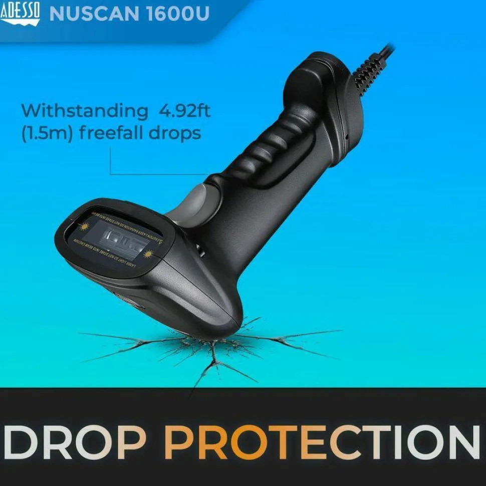 Adesso NuScan 1600U 1D Handheld CCD Barcode Scanner (USB)