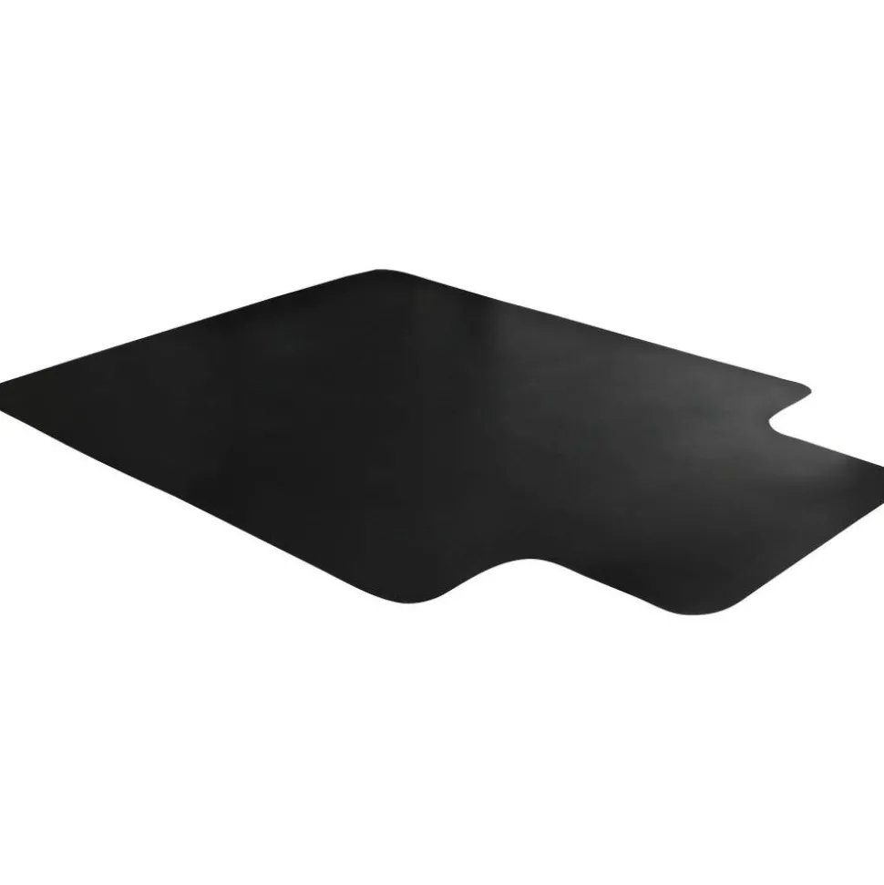 Advantagemat Black Vinyl Lipped Chair Mat for Hard Floor - 45"x53" - Hard Floor - 53"x45"x 0.080" Depth x 0.080" Thickness - FC124553HLBV