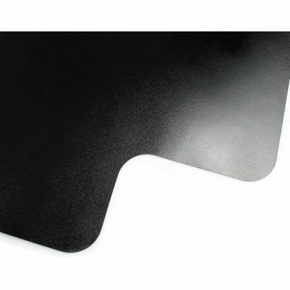 Advantagemat Black Vinyl Lipped Chair Mat for Hard Floor - 45"x53" - Hard Floor - 53"x45"x 0.080" Depth x 0.080" Thickness - FC124553HLBV