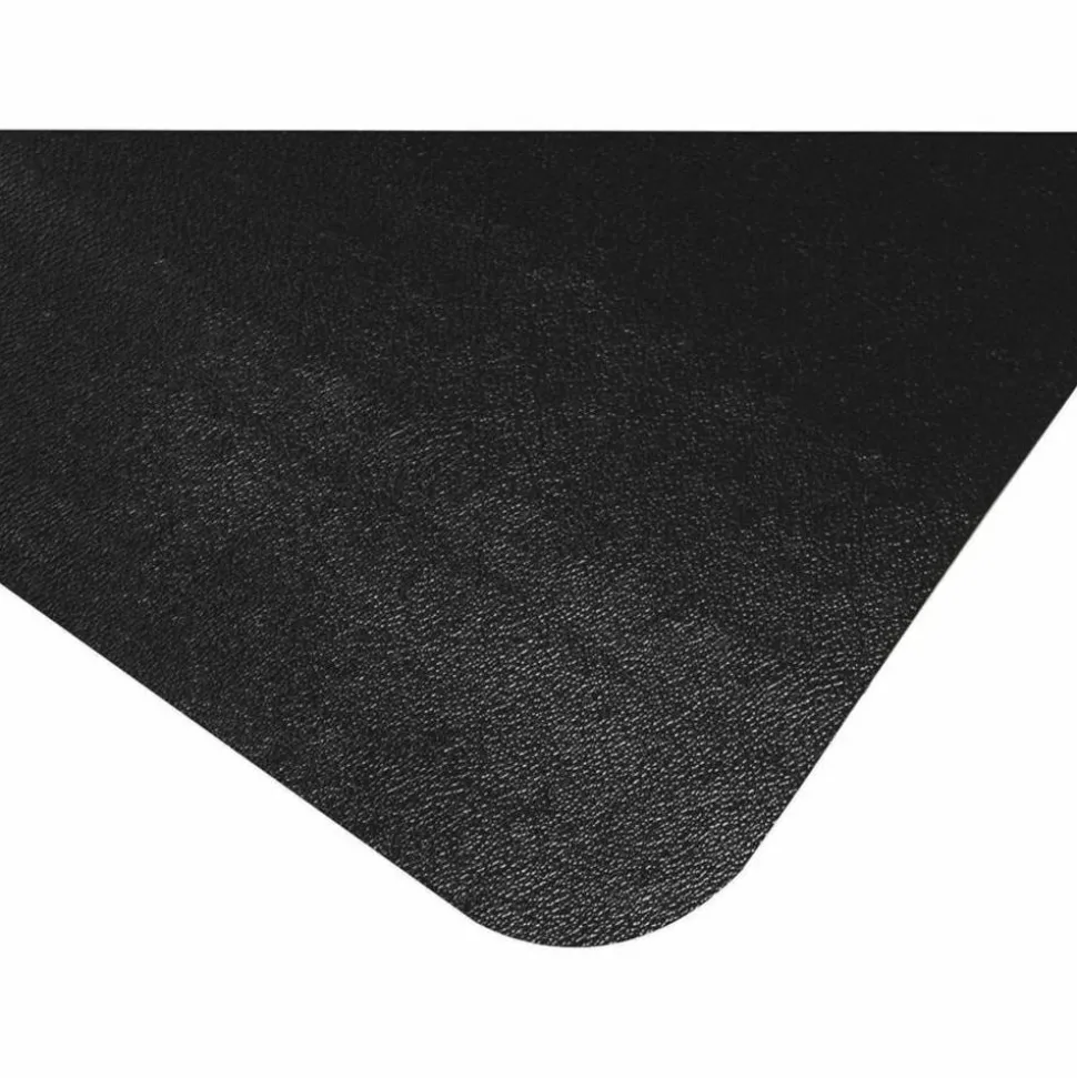 Advantagemat Black Vinyl Lipped Chair Mat for Hard Floor - 45"x53" - Hard Floor - 53"x45"x 0.080" Depth x 0.080" Thickness - FC124553HLBV