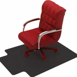 Advantagemat Black Vinyl Lipped Chair Mat for Hard Floor - 45