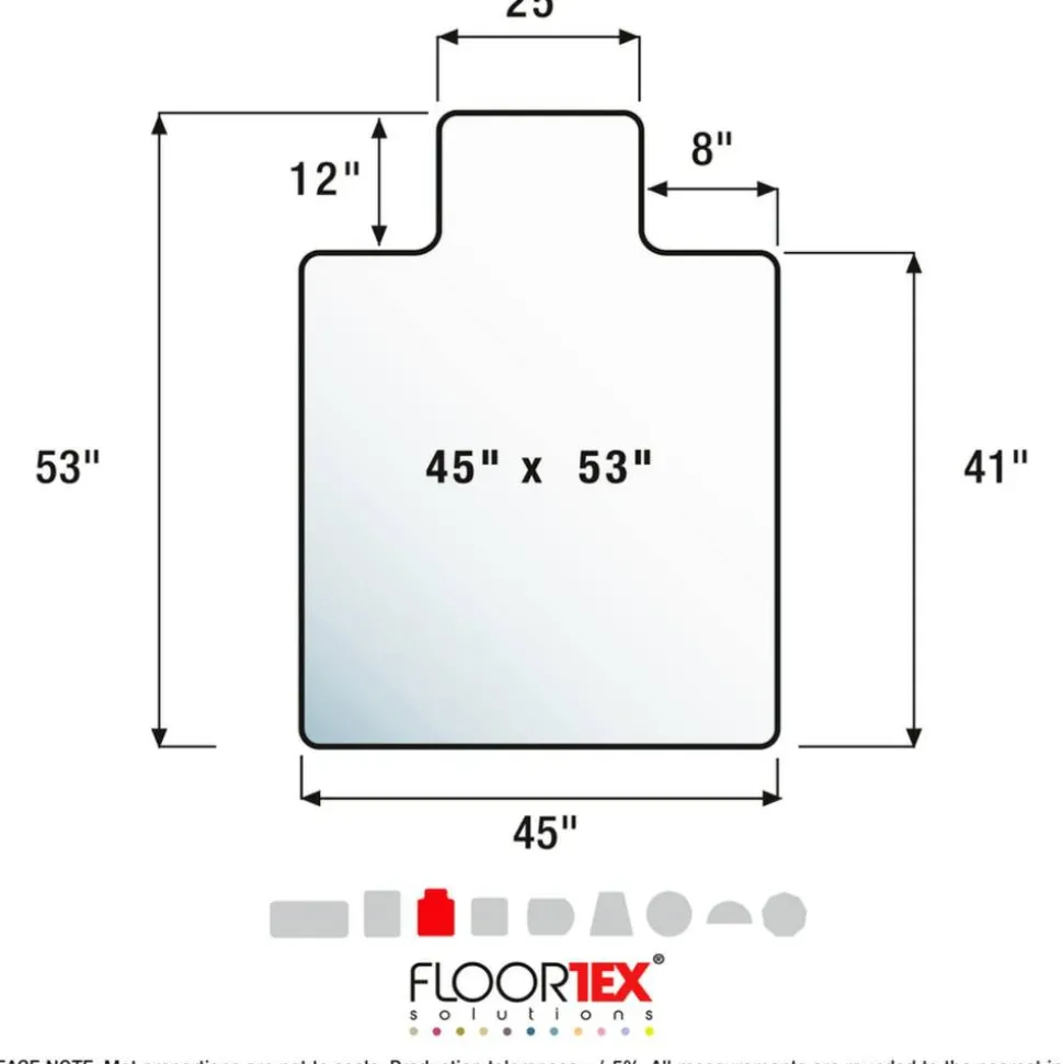 Advantagemat Black Vinyl Lipped Chair Mat for Hard Floor - 45"x53" - Hard Floor - 53"x45"x 0.080" Depth x 0.080" Thickness - FC124553HLBV
