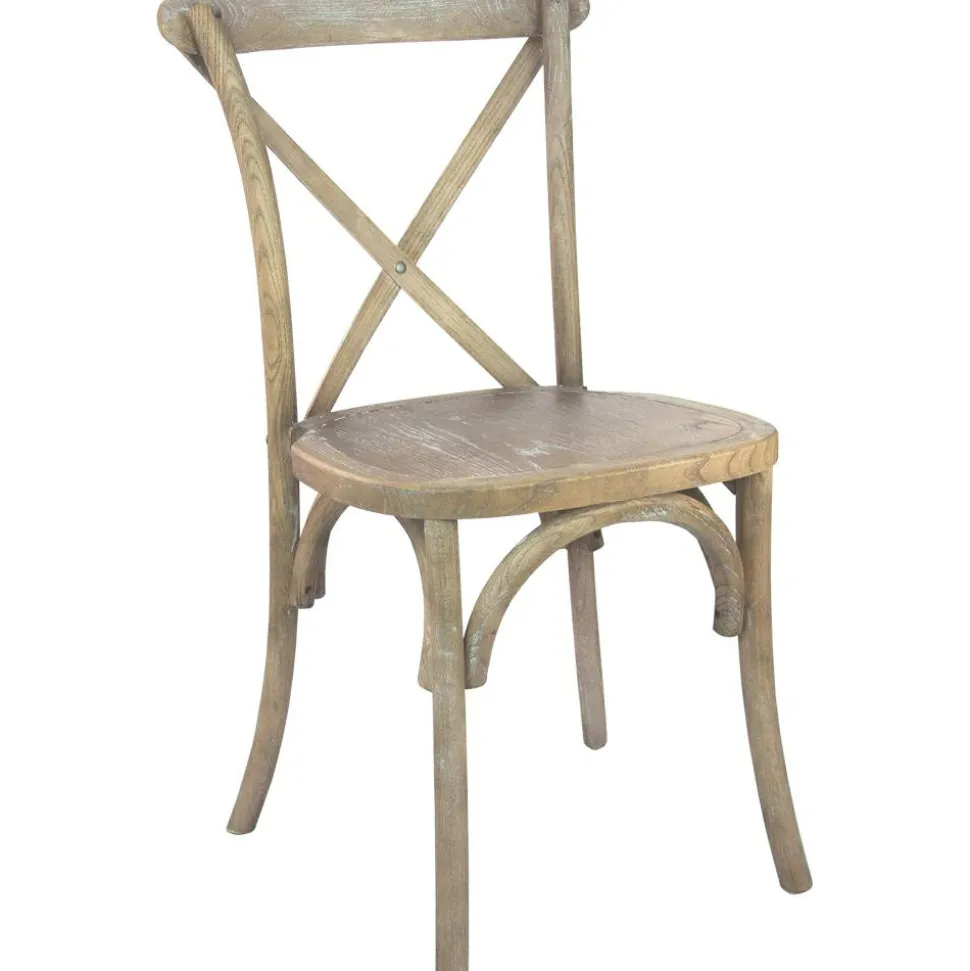 Advantage Medium Natural With White Grain X-Back Chair
