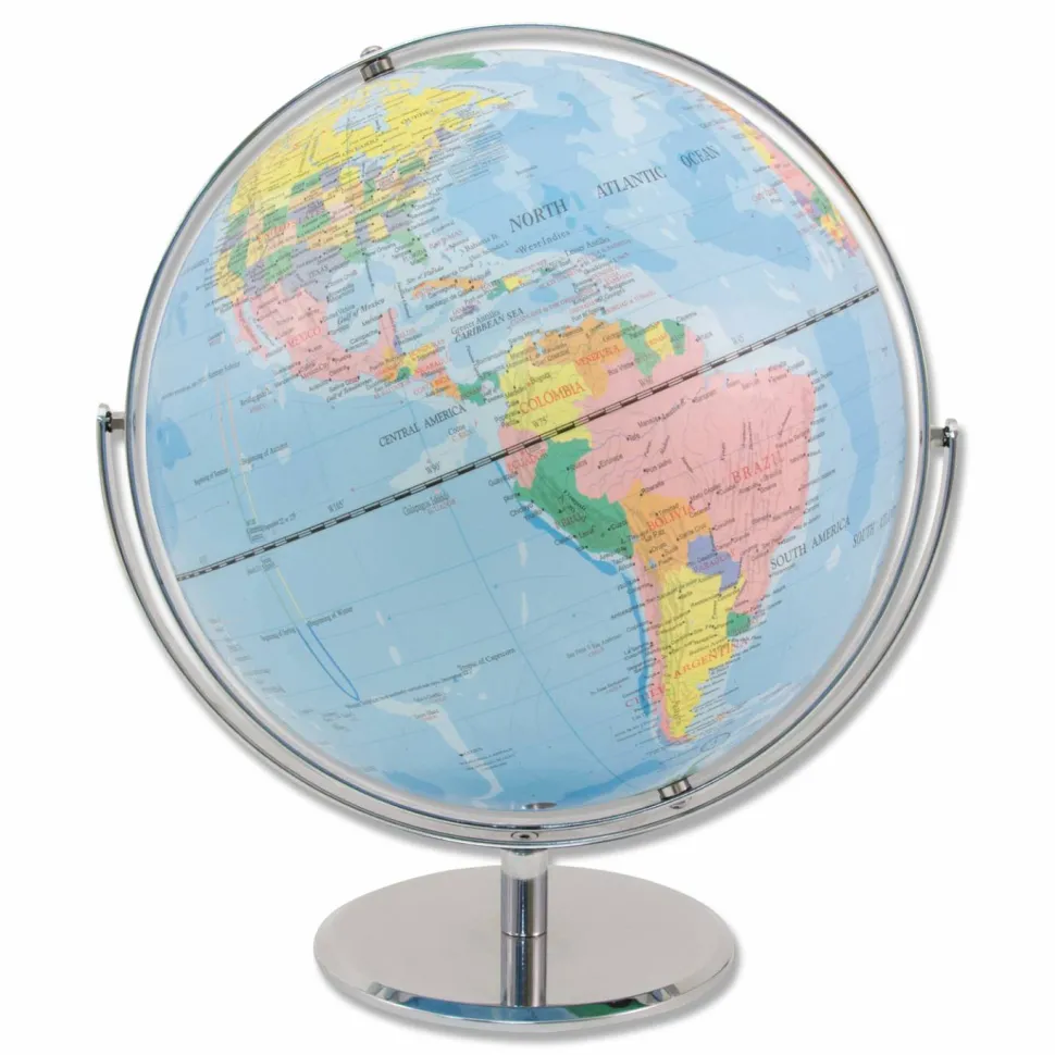 Advantus 12" Political World Globe, 13"W x 16"H, 12" Diameter, Multi