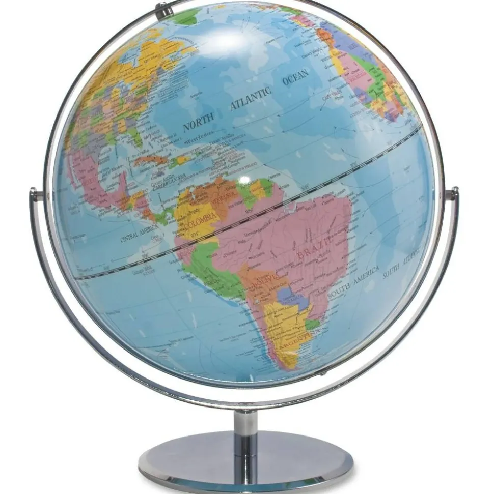 Advantus 12" Political World Globe, 13"W x 16"H, 12" Diameter, Multi