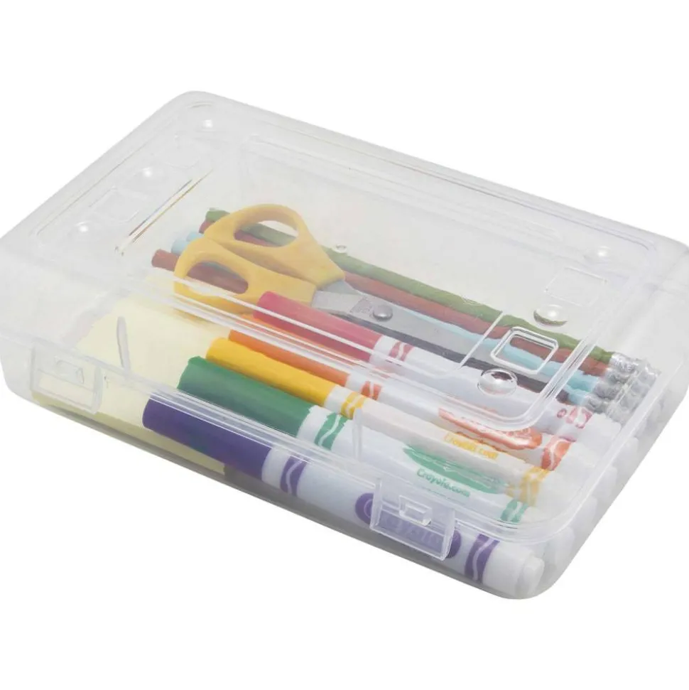 Advantus Gem Pencil Storage Box, 2 1/2" x 8 1/2" x 5 1/2", Clear