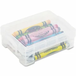 Advantus Super Stacker Crayon Storage Box, 4 4/5" x 3 1/5" x 1 3/5", Clear