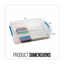 Advantus Super Stacker Large Pencil Box, 9" x 5.5" x 2.62", Clear