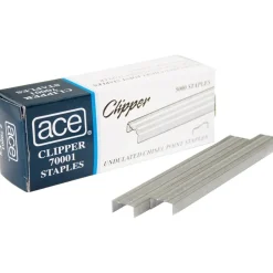 Advantus Ace Undulated Clipper Staples, 1/4", Box Of 5000
