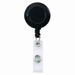 Advantus Badge Reel, Black, Pack Of 12, 75667