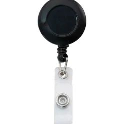 Advantus Badge Reel, Black, Pack Of 12, 75667