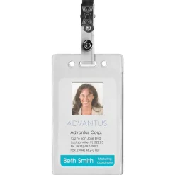 Advantus Badge Strap with Clip, Box of 100