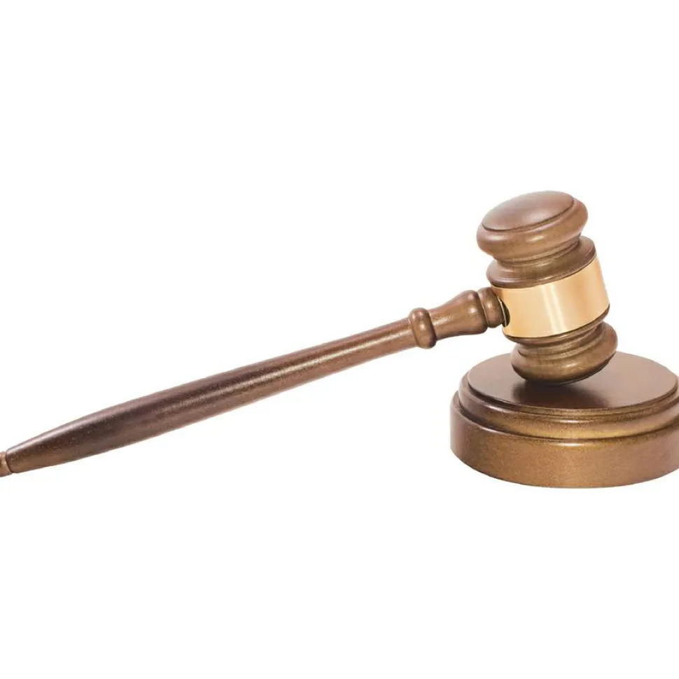 Advantus Brass Gavel Set, Walnut