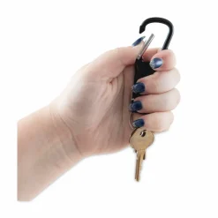 Advantus Carabiner Key Chains, Split Key Rings, Aluminum, Black, 10/Pack