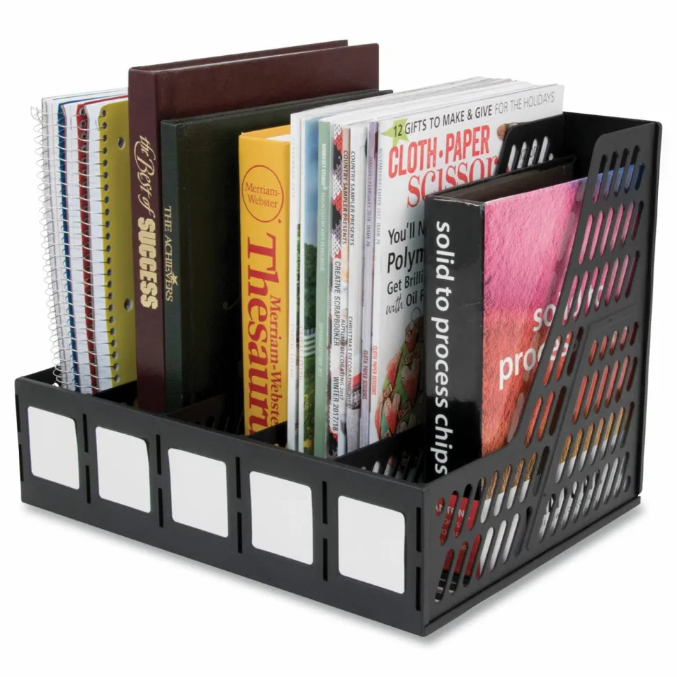 Advantus 5-Compartment Magazine/Literature File, Black