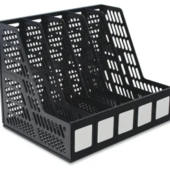 Advantus 5-Compartment Magazine/Literature File, Black