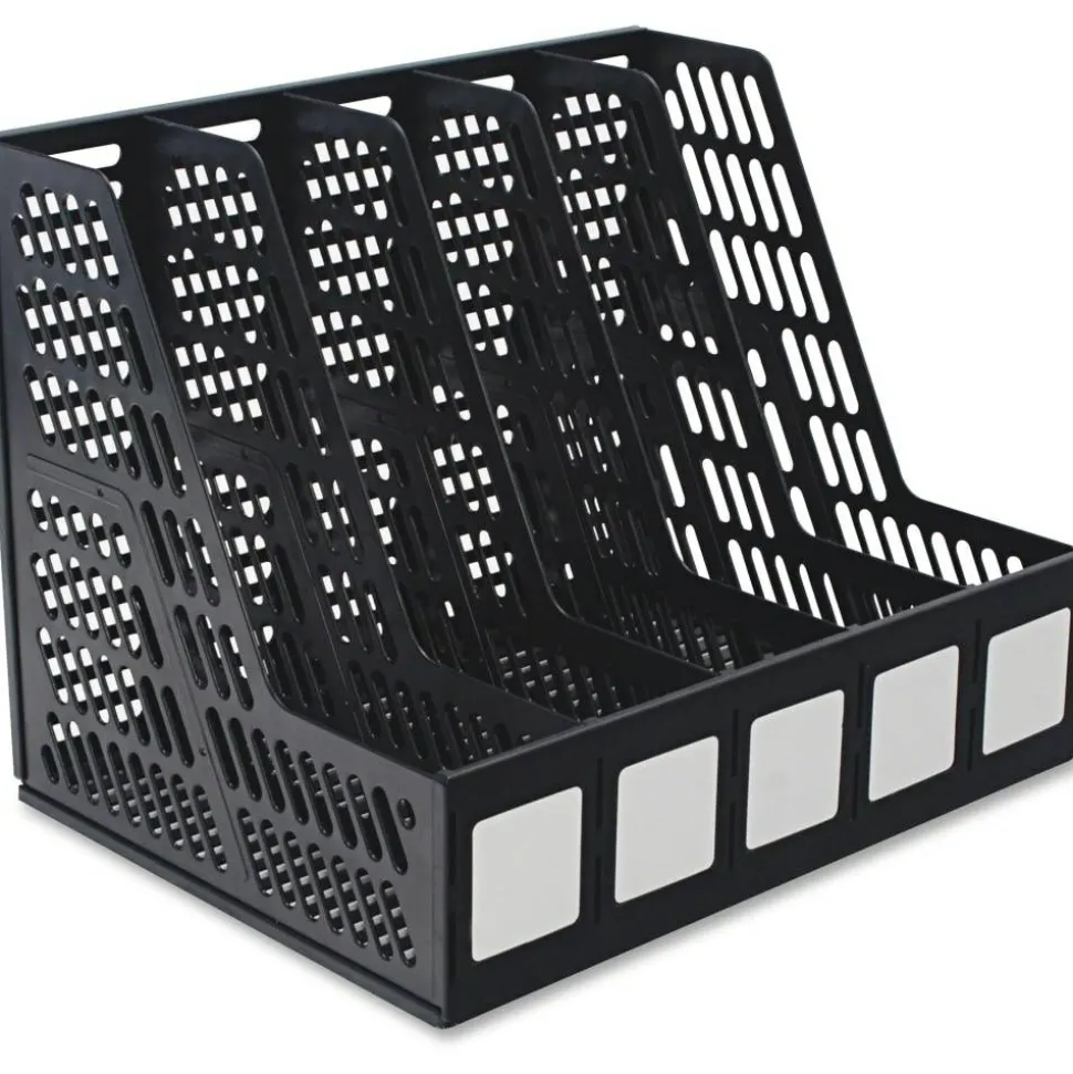 Advantus 5-Compartment Magazine/Literature File, Black