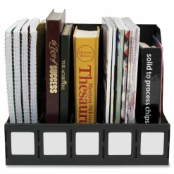 Advantus 5-Compartment Magazine/Literature File, Black