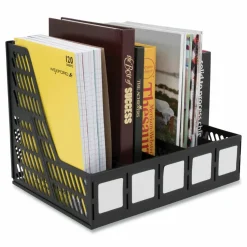 Advantus 5-Compartment Magazine/Literature File, Black