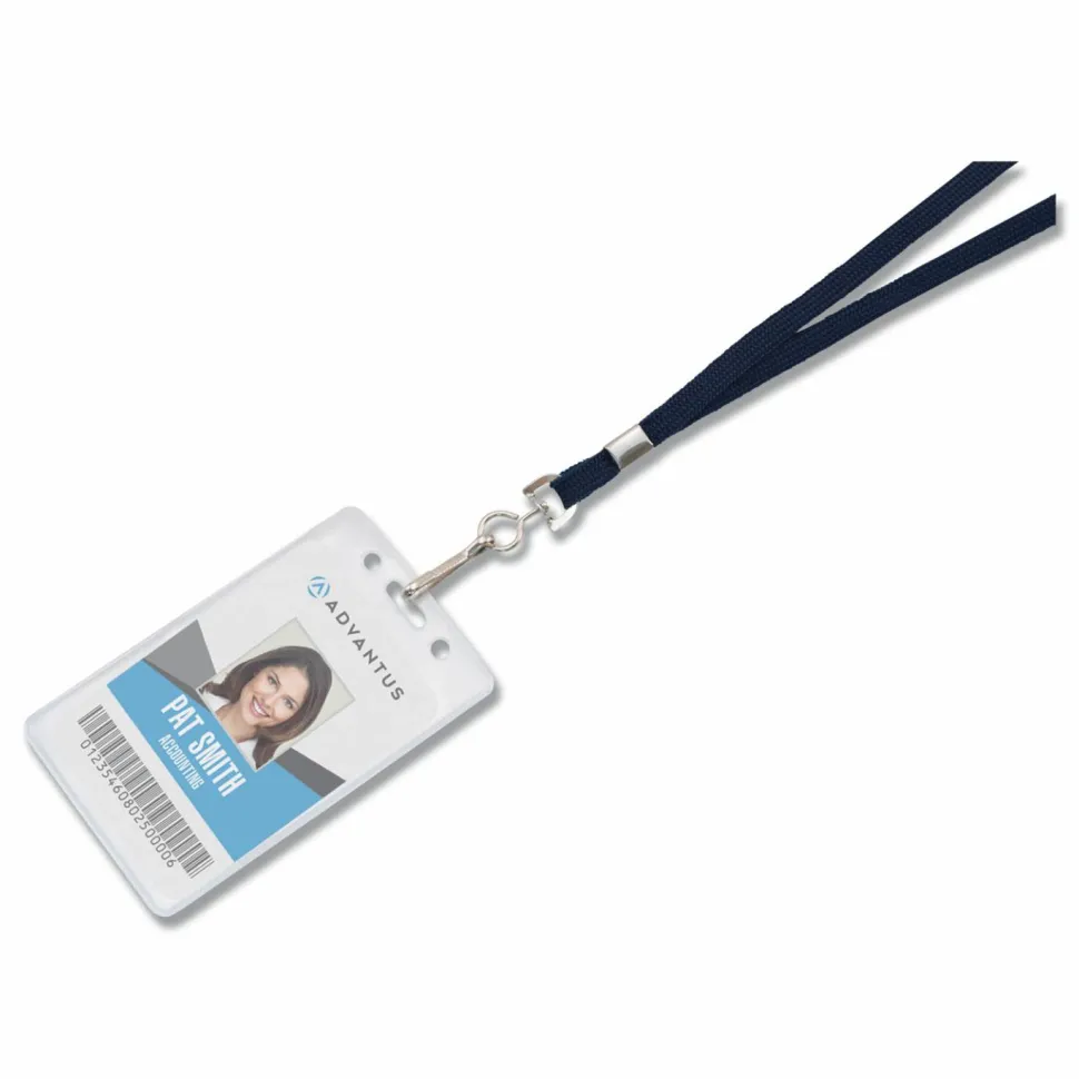 Advantus 36" Deluxe Lanyard With J-Hook, 36" Length, Blue, Pack Of 23