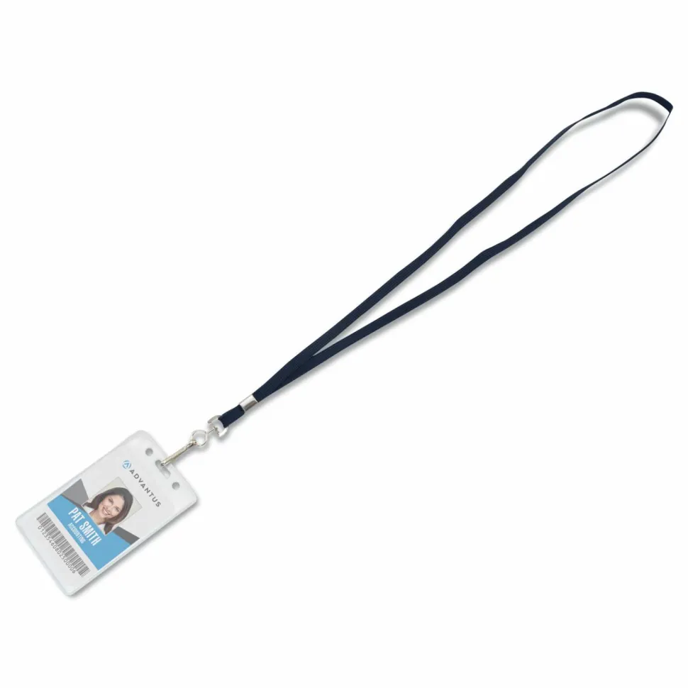Advantus 36" Deluxe Lanyard With J-Hook, 36" Length, Blue, Pack Of 23