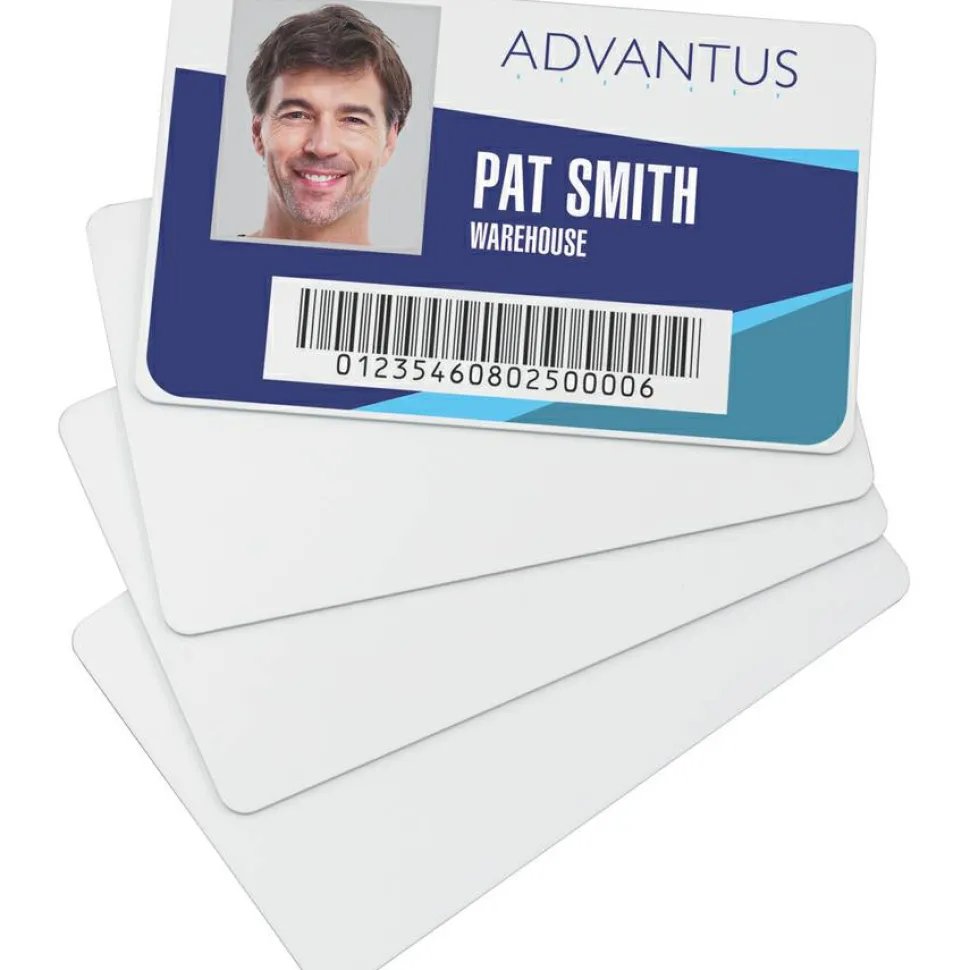 Advantus DIY - Laminated polyvinyl chloride (PVC) - white - 2.1 in x 3.4 in 100 card(s) ID cards