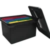 Advantus File Tote with Lid, Letter/Legal Files, 14.25" x 18" x 10.88", Black
