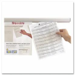 Advantus Grip-A-Strip Display Rail, 1 1/2" x 96", Satin