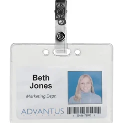 Advantus ID Badge Clip Adapter, Silver, Pack of 25