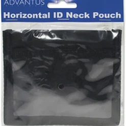 Advantus ID Badge Holders with Convention Neck Pouch, Horizontal, Black/Clear 5