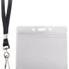 Advantus ID Holder/Lanyard Combo, Horizontal, Black/Clear, Pack of 20