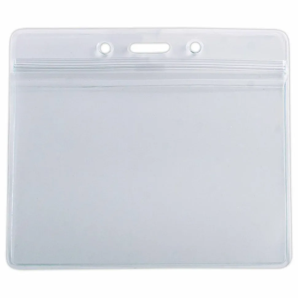 Advantus ID Holder/Lanyard Combo, Horizontal, Black/Clear, Pack of 20