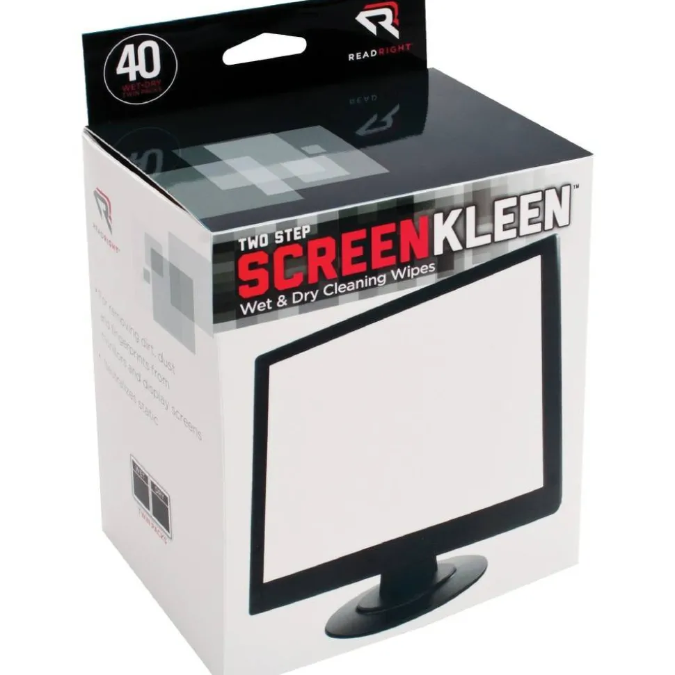 Advantus Kleen And Dry Screen Cleaner Wipes, Box Of 40
