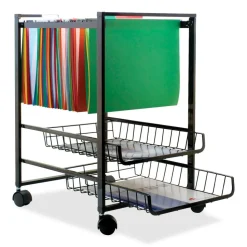 Advantus Letter-Size Mobile File Cart, 19 1/2"H x 16"W x 13"D, Black