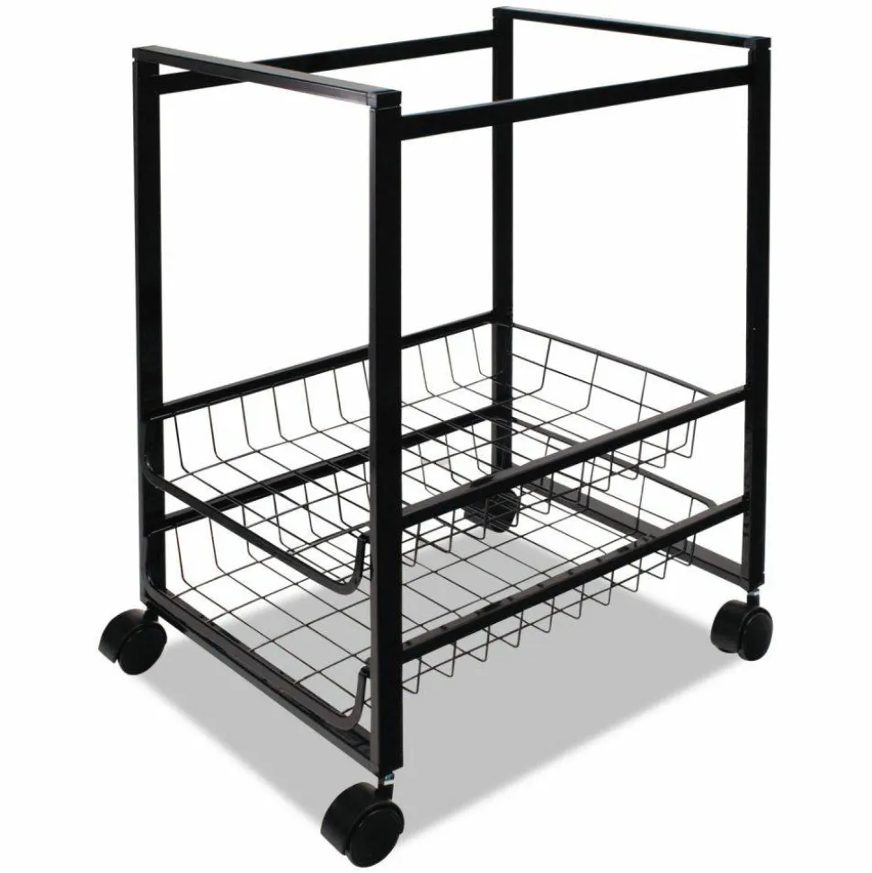 Advantus Letter-Size Mobile File Cart, 19 1/2"H x 16"W x 13"D, Black