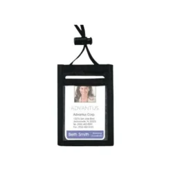 Advantus - Name badge holder - lanyard - black (pack of 12)