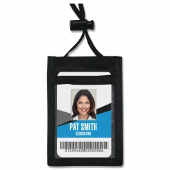 Advantus - Name badge holder - lanyard - black (pack of 12)