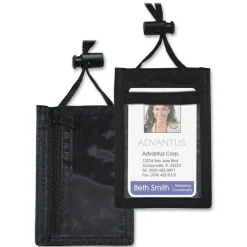 Advantus - Name badge holder - lanyard - black (pack of 12)