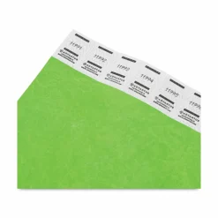 Advantus Neon Tyvek Wristbands - Neon Green - Tyvek - 500 / Pack