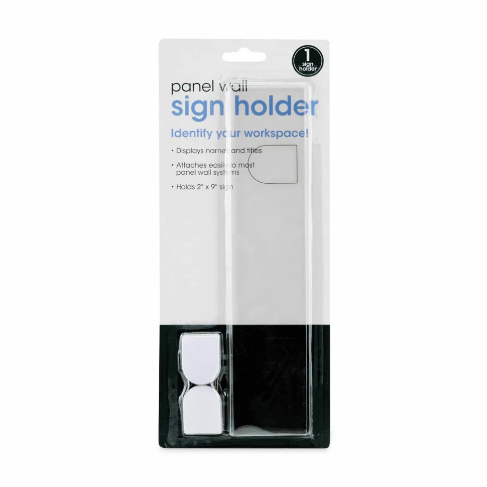 Advantus Panel Wall Sign Holder, 9"W x 2"H, Clear
