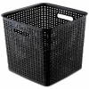 Advantus Plastic Weave Bin, Extra Large, 12.5" x 12.5" x 11.13", Black, 2/Pack