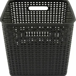 Advantus Plastic Weave Bin, Extra Large, 12.5" x 12.5" x 11.13", Black, 2/Pack