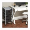 Advantus Portable Drawer Organizer, Metal, 1 Shelf, 6 Drawers, 13" x 15.38" x 32.13", Matte Gray/Smoke