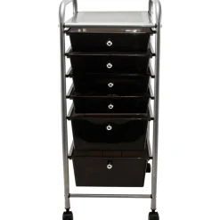Advantus Portable Drawer Organizer, Metal, 1 Shelf, 6 Drawers, 13" x 15.38" x 32.13", Matte Gray/Smoke