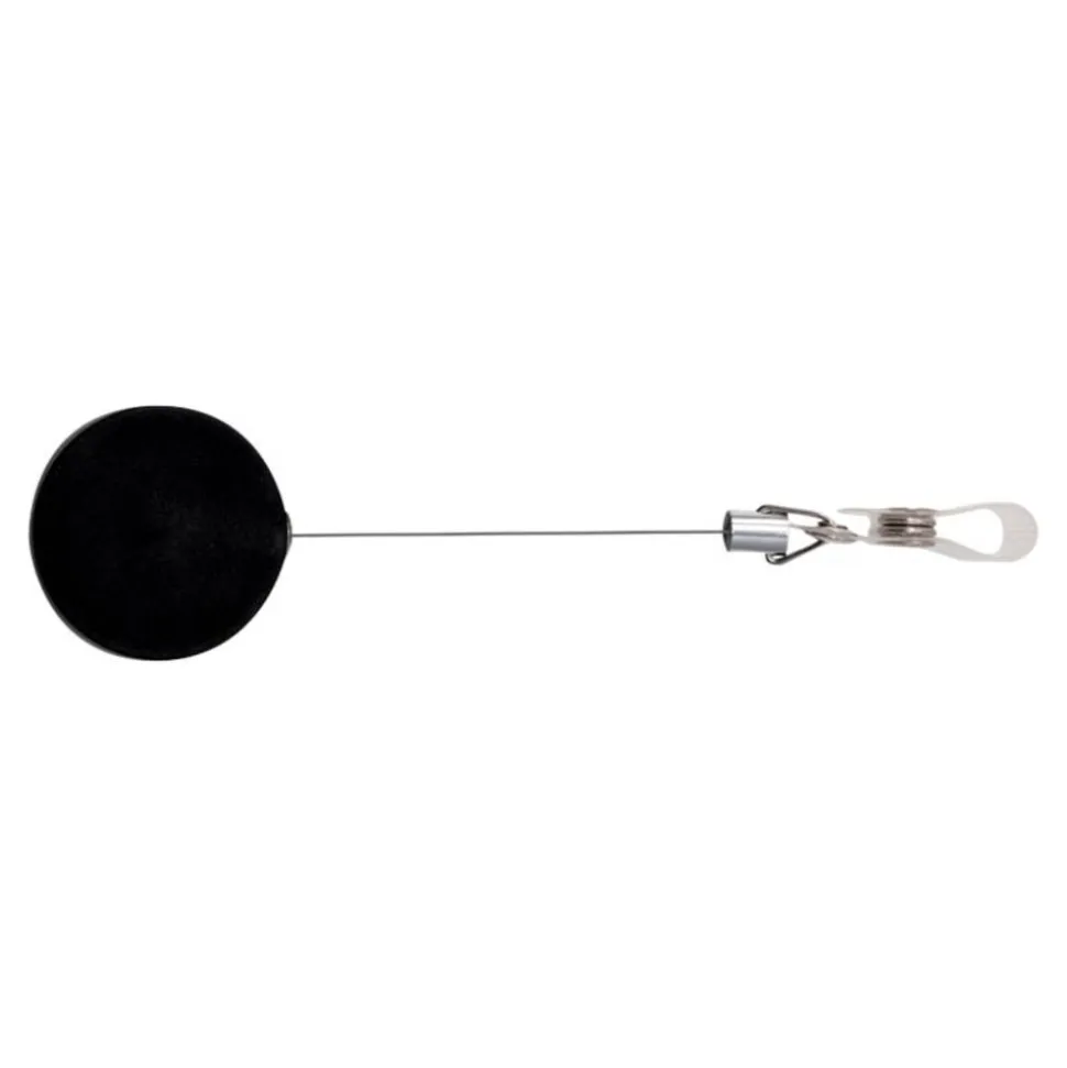 Advantus Premier Retractable Heavy Duty ID Reel With Badge Clip - Plastic, Steel - Black, Silver - 12 / Box