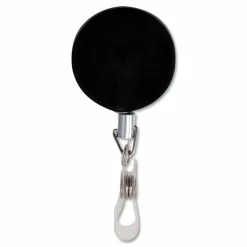 Advantus Premier Retractable Heavy Duty ID Reel With Badge Clip - Plastic, Steel - Black, Silver - 12 / Box
