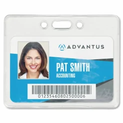 Advantus Proximity Badge Holder, Horizontal, 3" x 3-3/4", Pack of 50