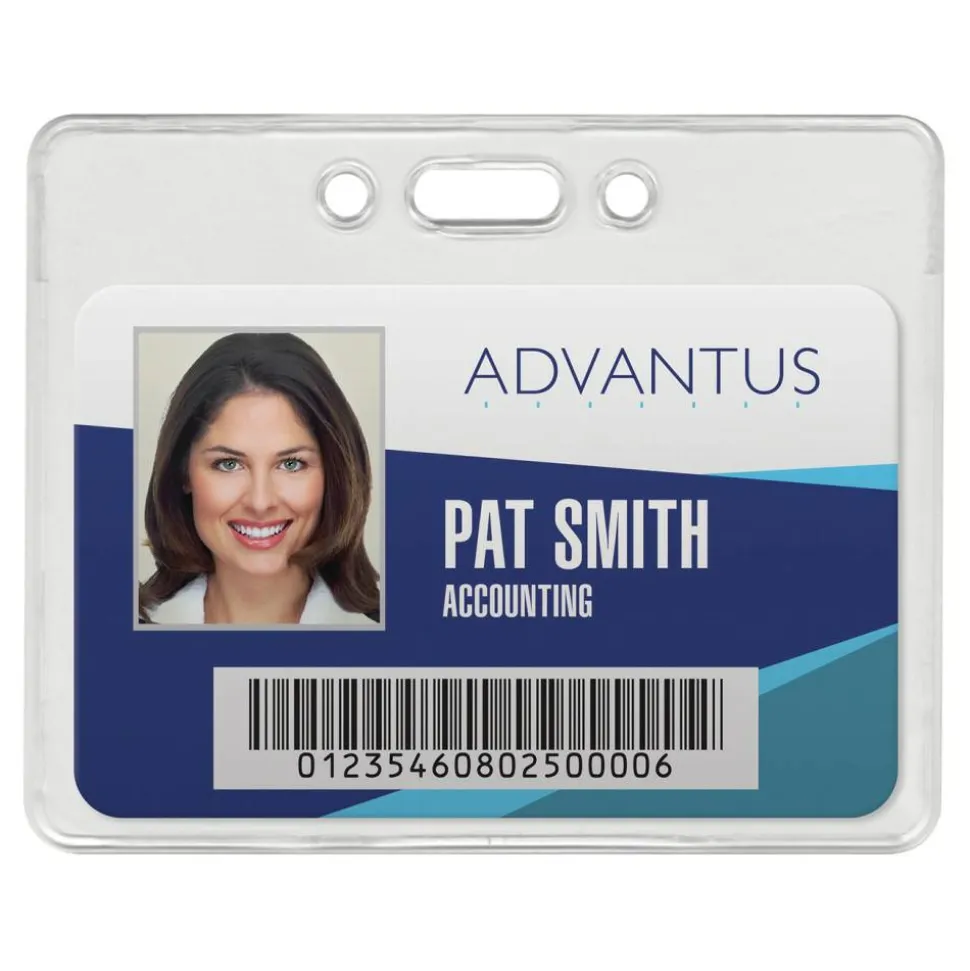 Advantus Proximity Badge Holder, Horizontal, 3" x 3-3/4", Pack of 50