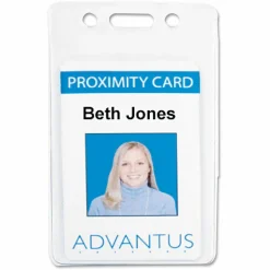 Advantus Proximity Badge Holder, Vertical, 4-1/2" x 2-1/2", Pack of 50