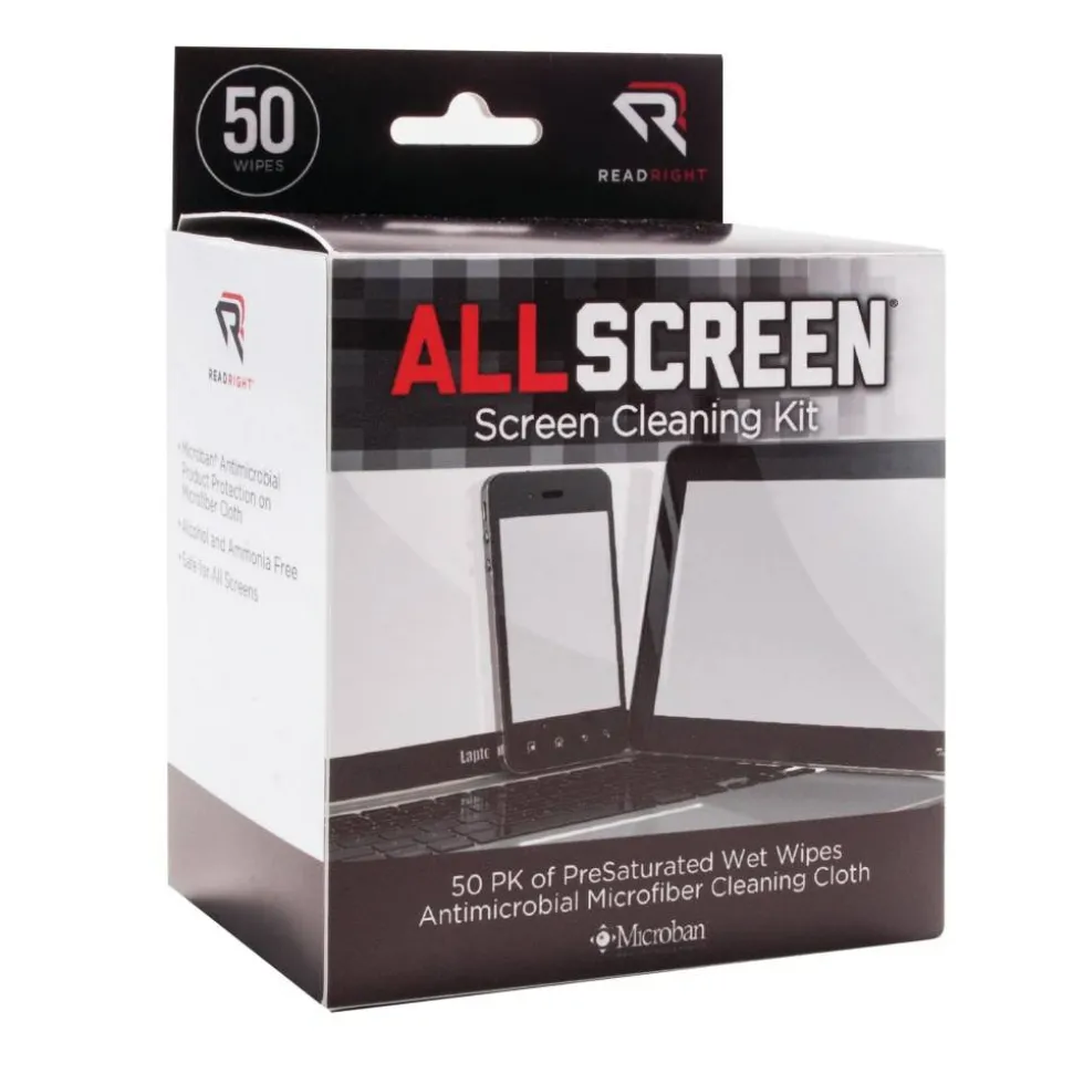Advantus Read/Right Screen Cleaning Kit - For Display Screen - Alcohol-free, Ammonia-free, Reusable, Antimicrobial, Ant - RR15039